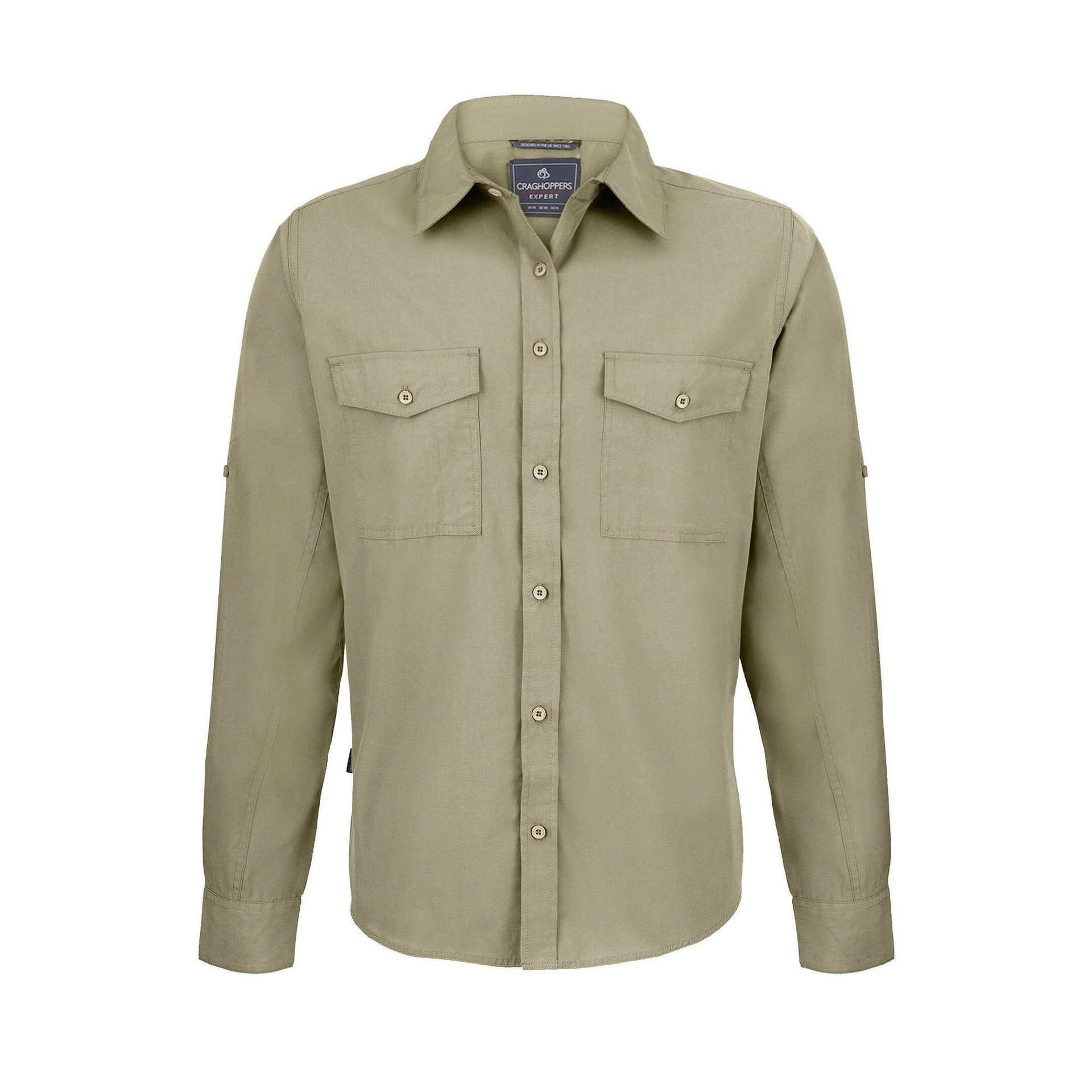 Craghoppers Craghoppers Men's Kiwi Long-Sleeved Shirt in Light Beige