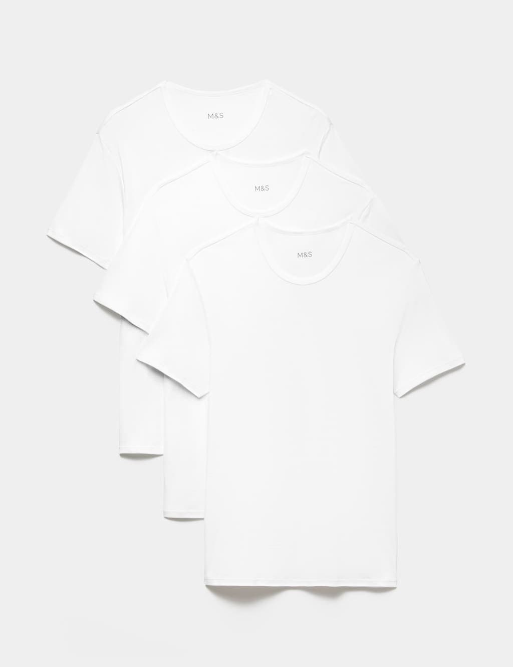 Marks & Spencer M&S 3 Pack Essential Cotton T-Shirt Vests White