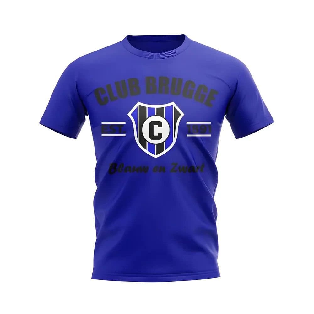 Club Bruuge Club Bruuge Men's Personalised Club Brugge Established Football T-Shirt Blue