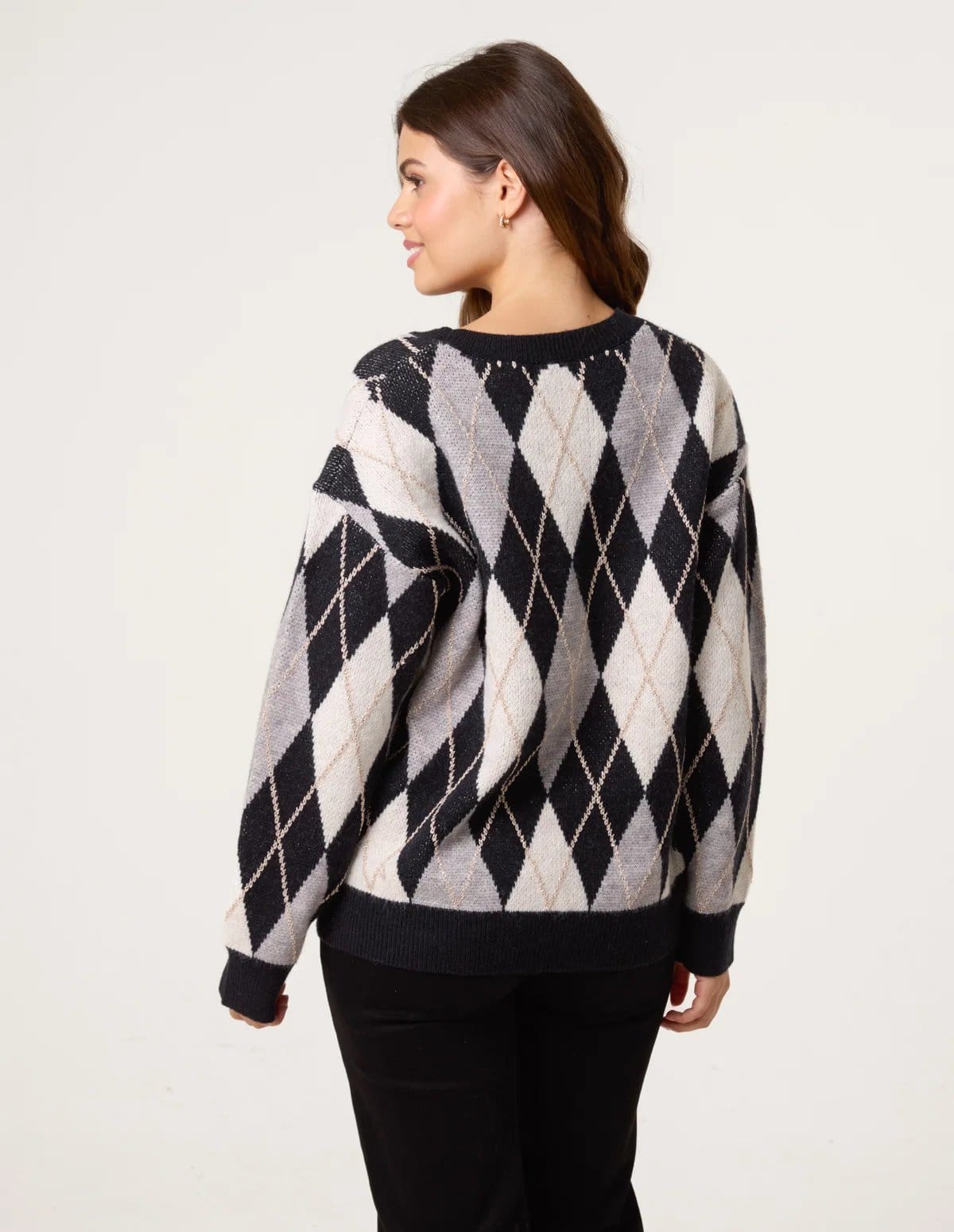 Blue Vanilla Argyle-Patterned Knit Jumper - 4
