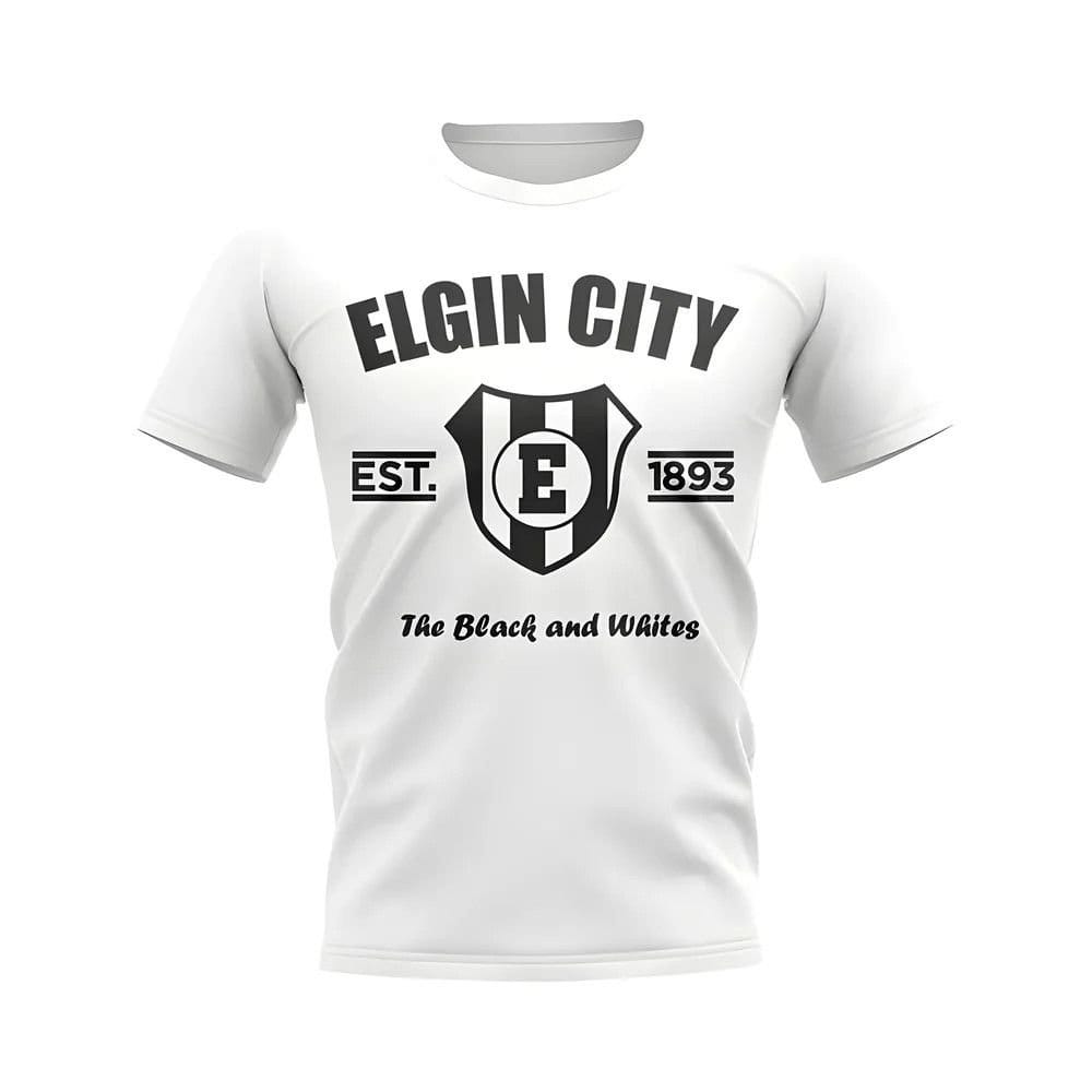 Elgin City Elgin City Men's Mens Established Football T-Shirt White - 1