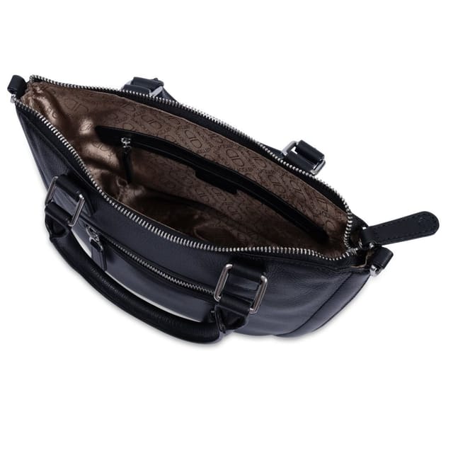 SADDLER SADDLER Women's Twin Handle Handmade Real Leather Crossbody Handbag in Black - 2