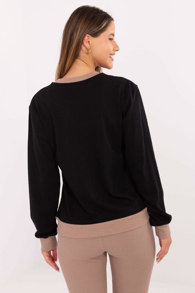 Love Lace Love Lace Women's Casual Embroidered Cotton Polyester Sweatshirt in Black - 3