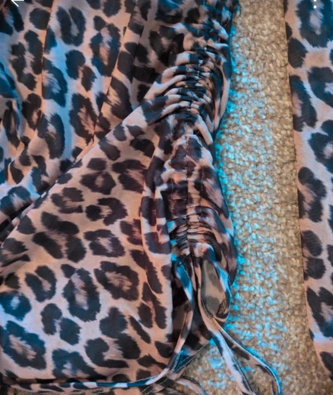 New Look Leopard print ruched long sleeve top