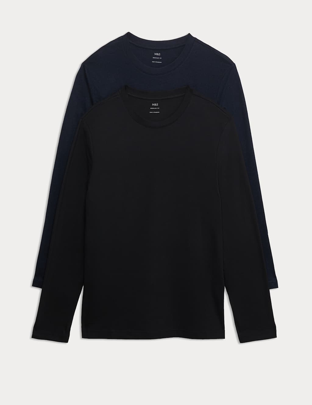 Marks & Spencer M&S Navy Mix Long Sleeve T-Shirts Pack of 2