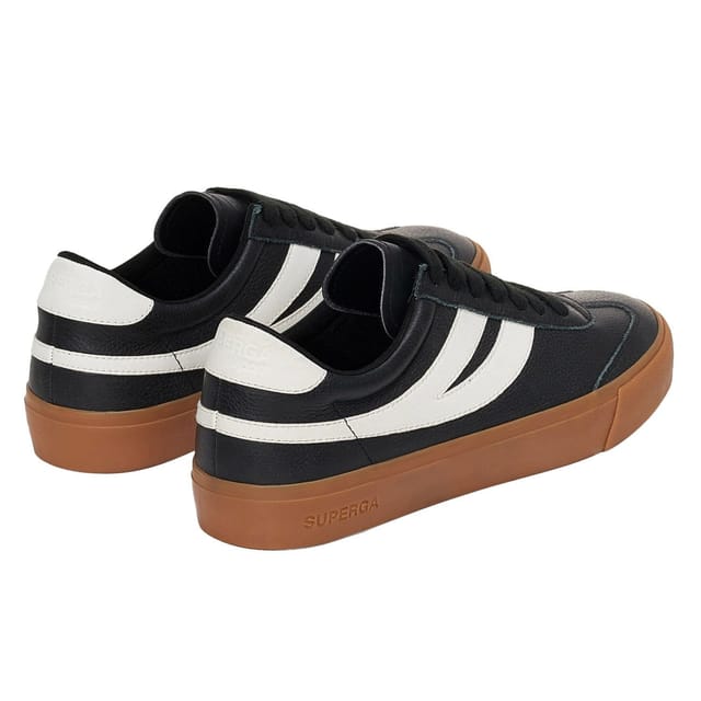 Superga Superga Men's 4834 Club S Swallow Contrast Detail Leather Trainers in Black - 2