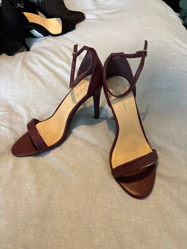 New Look New Look Faux Leather Burgundy Heels