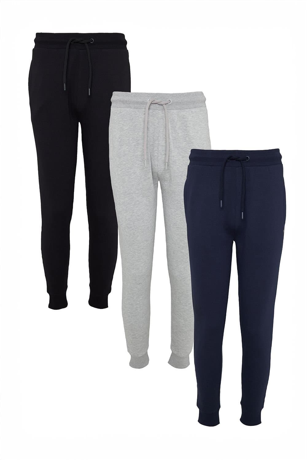 Threadbare Threadbare Men's 3 Pack 'Tangelo' Regular Fit Joggers in Black