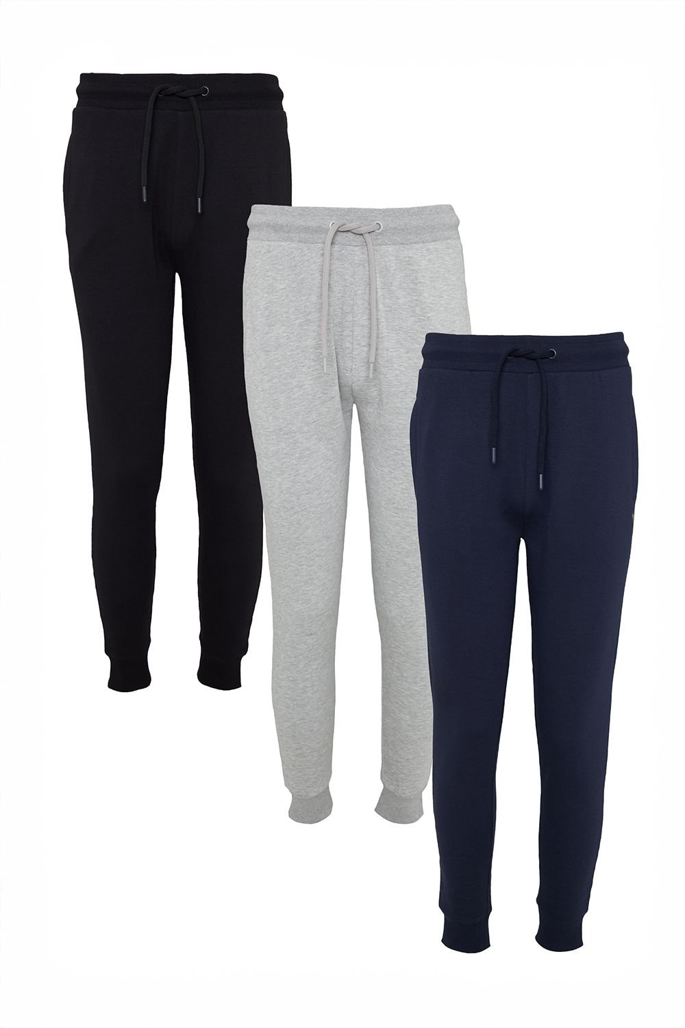 Threadbare Threadbare Men's 3 Pack 'Tangelo' Regular Fit Joggers in Black - 3