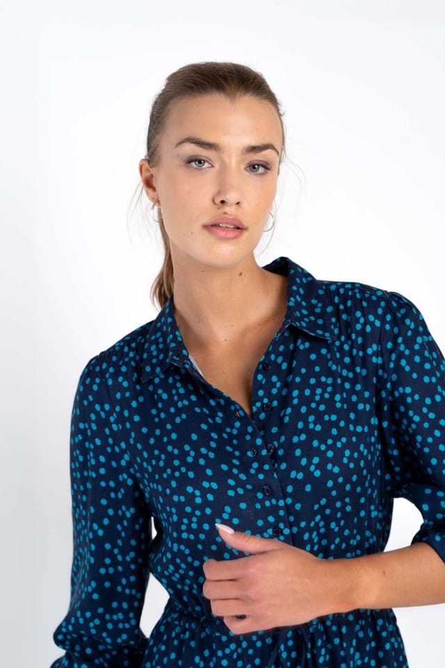 Kettlewell Kettlewell Women's Delilah Shirt Dress in Dark Navy - 3