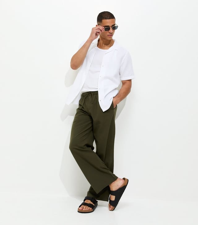 New Look Men's White Regular Double Cloth Revere Shirt New Look - 3