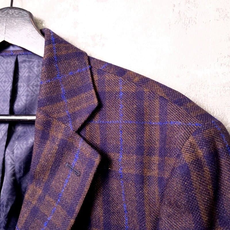 Hardy Amies Hardy Amies Tweed Blazer Jacket Mens 42R Vitale Barberis Canonico Wool Check