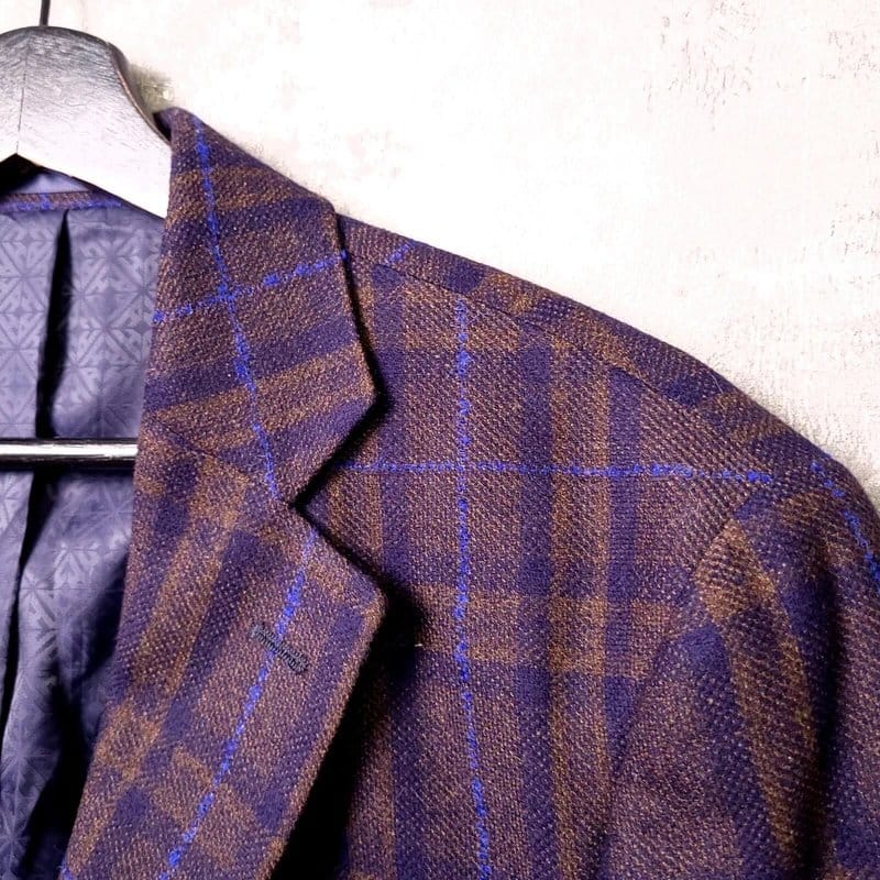 Hardy Amies Hardy Amies Tweed Blazer Jacket Mens 42R Vitale Barberis Canonico Wool Check - 1