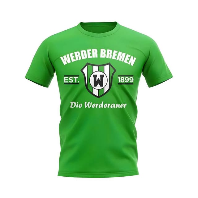 Werder Bremen Werder Bremen Men's Personalised Established Football T-Shirt in Green - 2