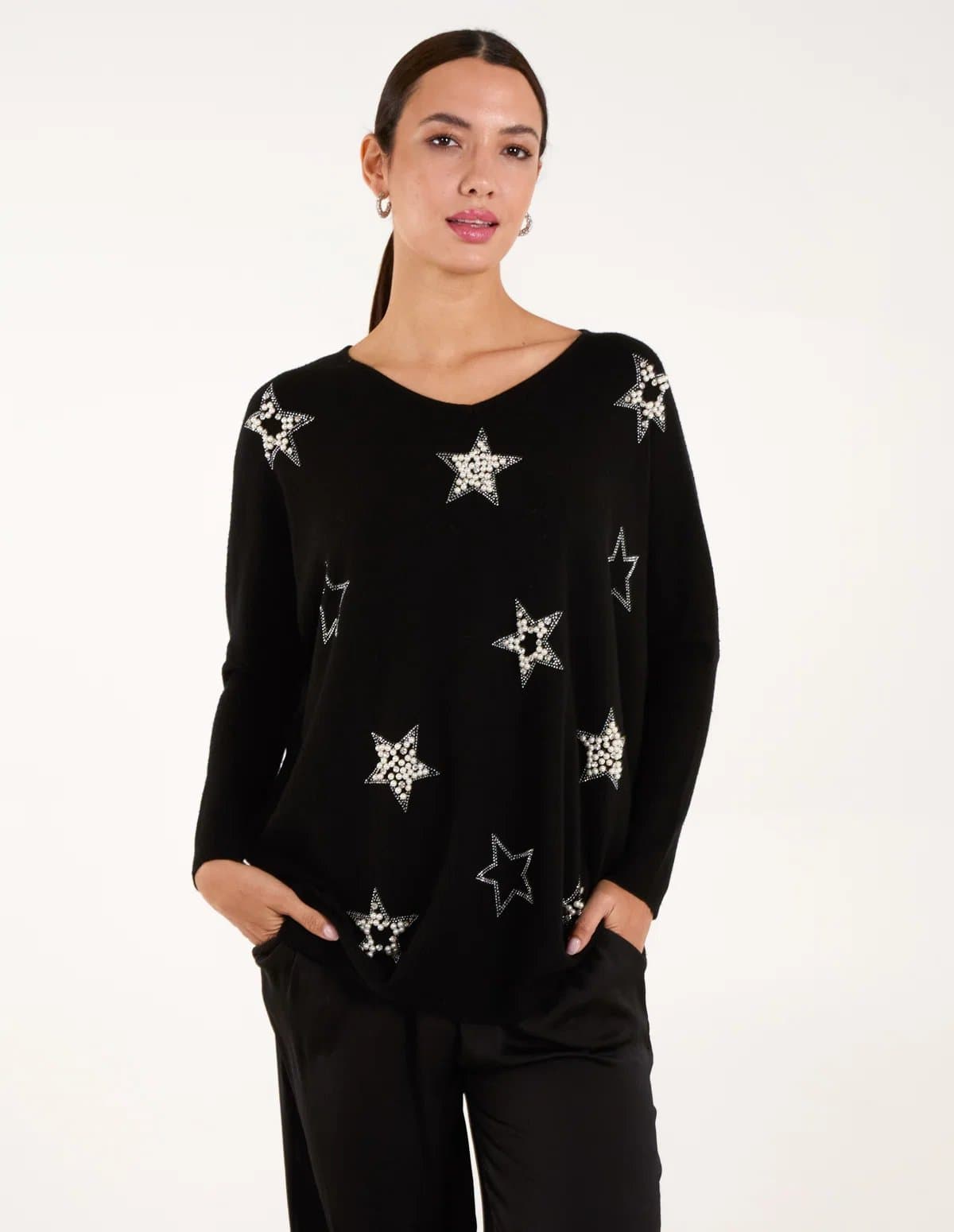 Blue Vanilla Diamante Pearl Star Jumper