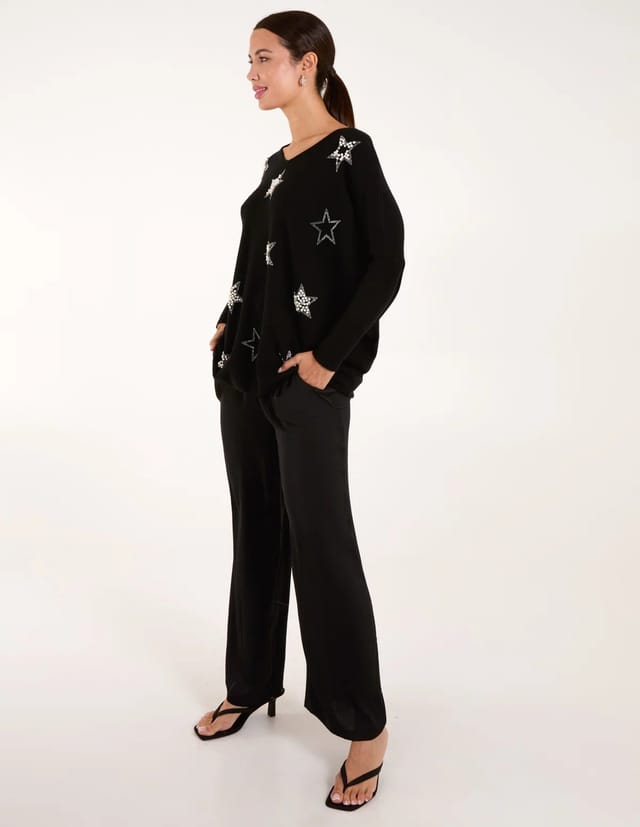 Blue Vanilla Diamante Pearl Star Jumper - 2