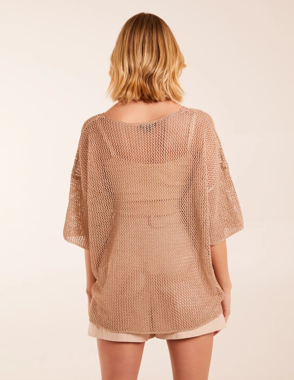 Blue Vanilla V Neck Crochet Top - 4