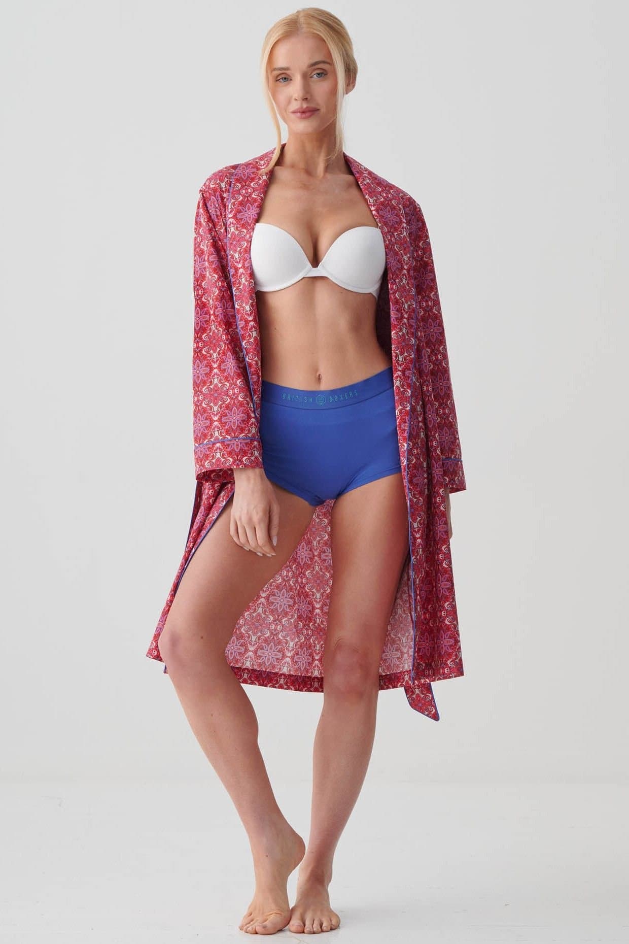 British Boxers British Boxers Dark Pink Cotton Dressing Gown