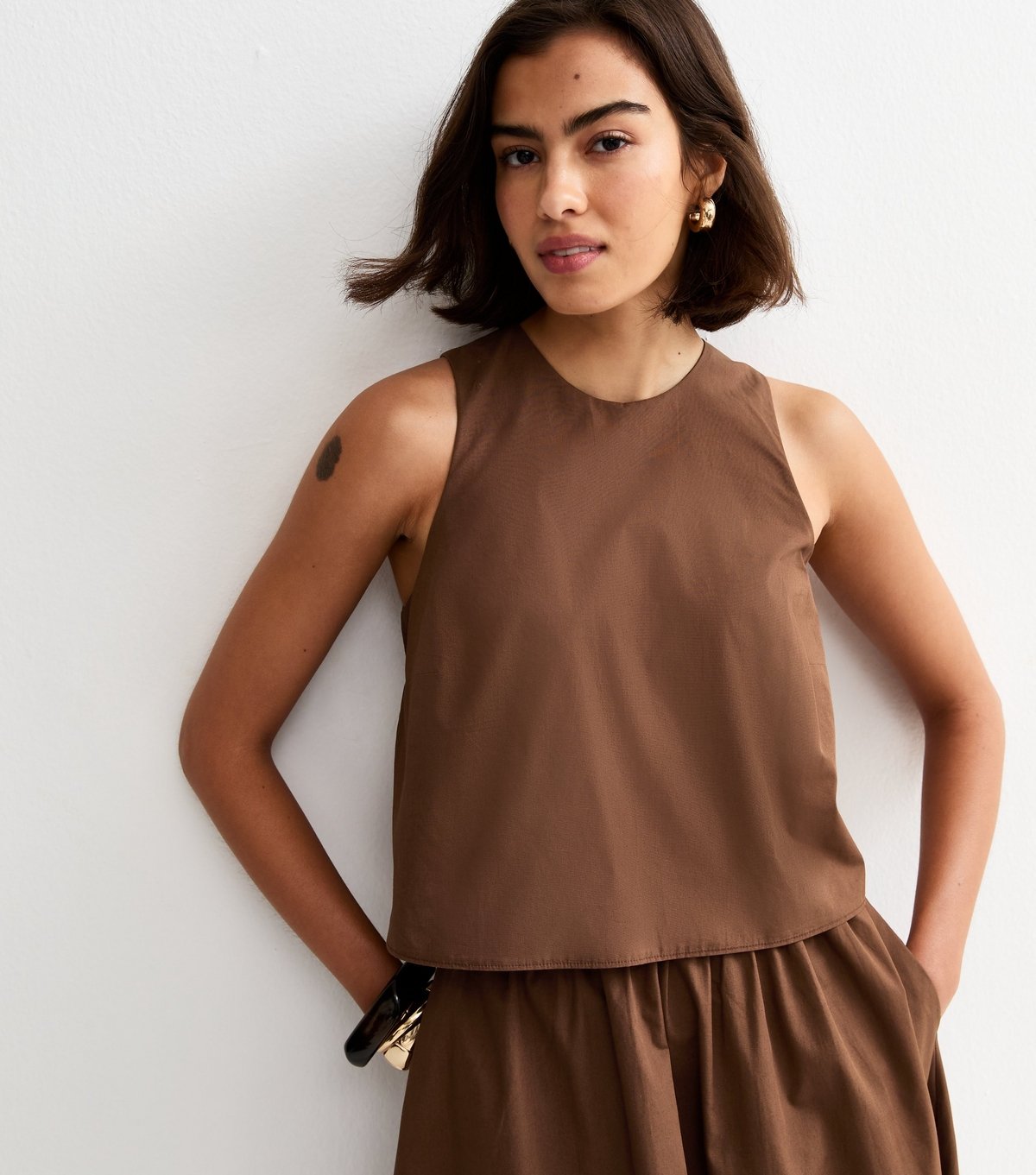 New Look Women's Dark Brown Layered Sleeveless Midi Dress New Look - 2