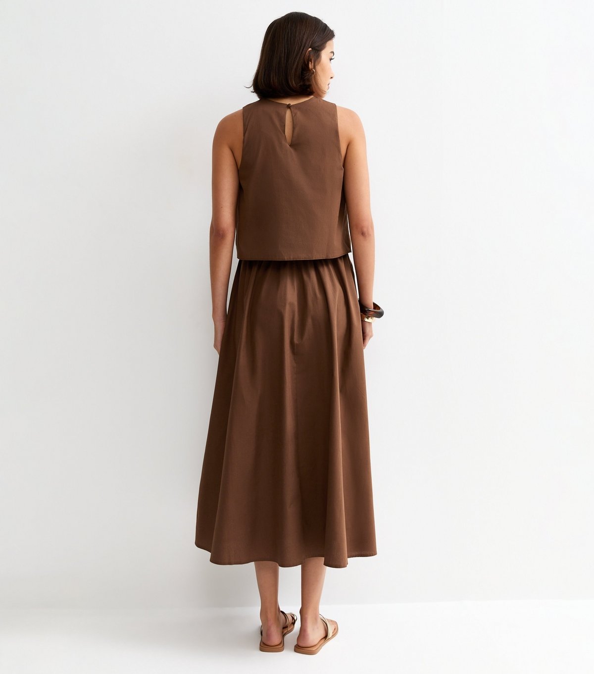 New Look Women's Dark Brown Layered Sleeveless Midi Dress New Look - 4