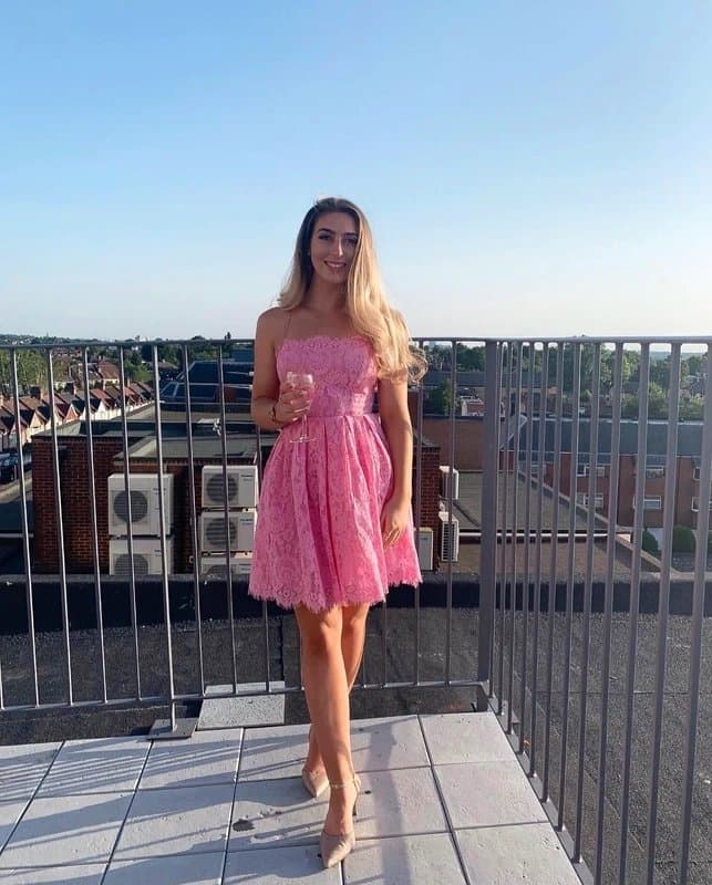 ASOS ASOS Pink Lace Mini Dress