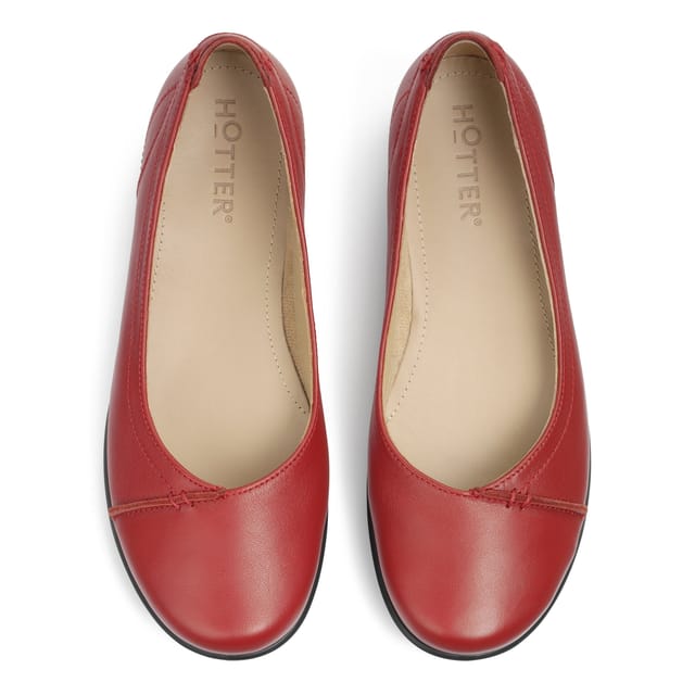 Hotter Hotter Women's Extra Wide 'Robyn II' Ballet Pumps in Red - 3