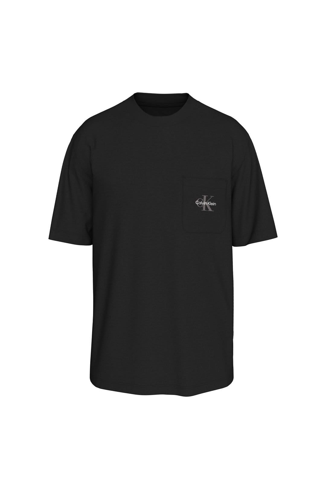 Calvin Klein Men's Monogram Short Sleeve Crew Neck Black