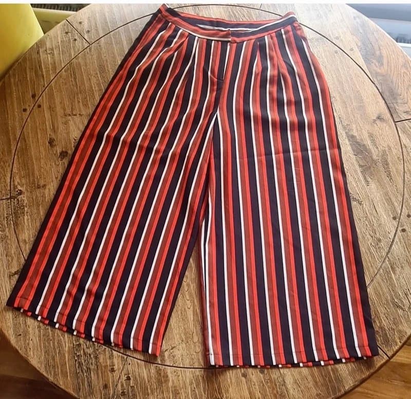 Primark Stripy wide leg trousers size 14🍀