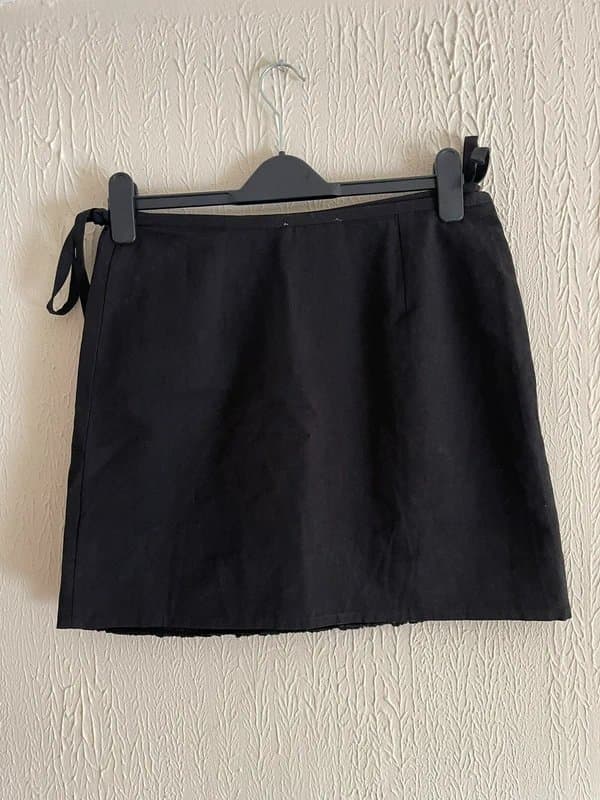 Never Fully Dressed Never fully dressed Black Crochet Shell Mini wrap skirt size UK 12
