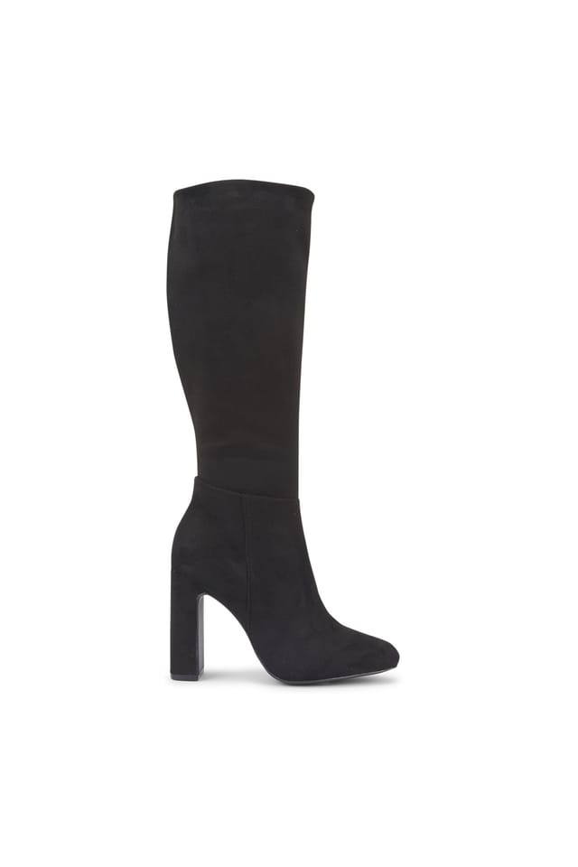 Truffle Collection Truffle Collection Women's Knee High Boots With Block Heel Zip Pointed Toe Shoes in Black - 2