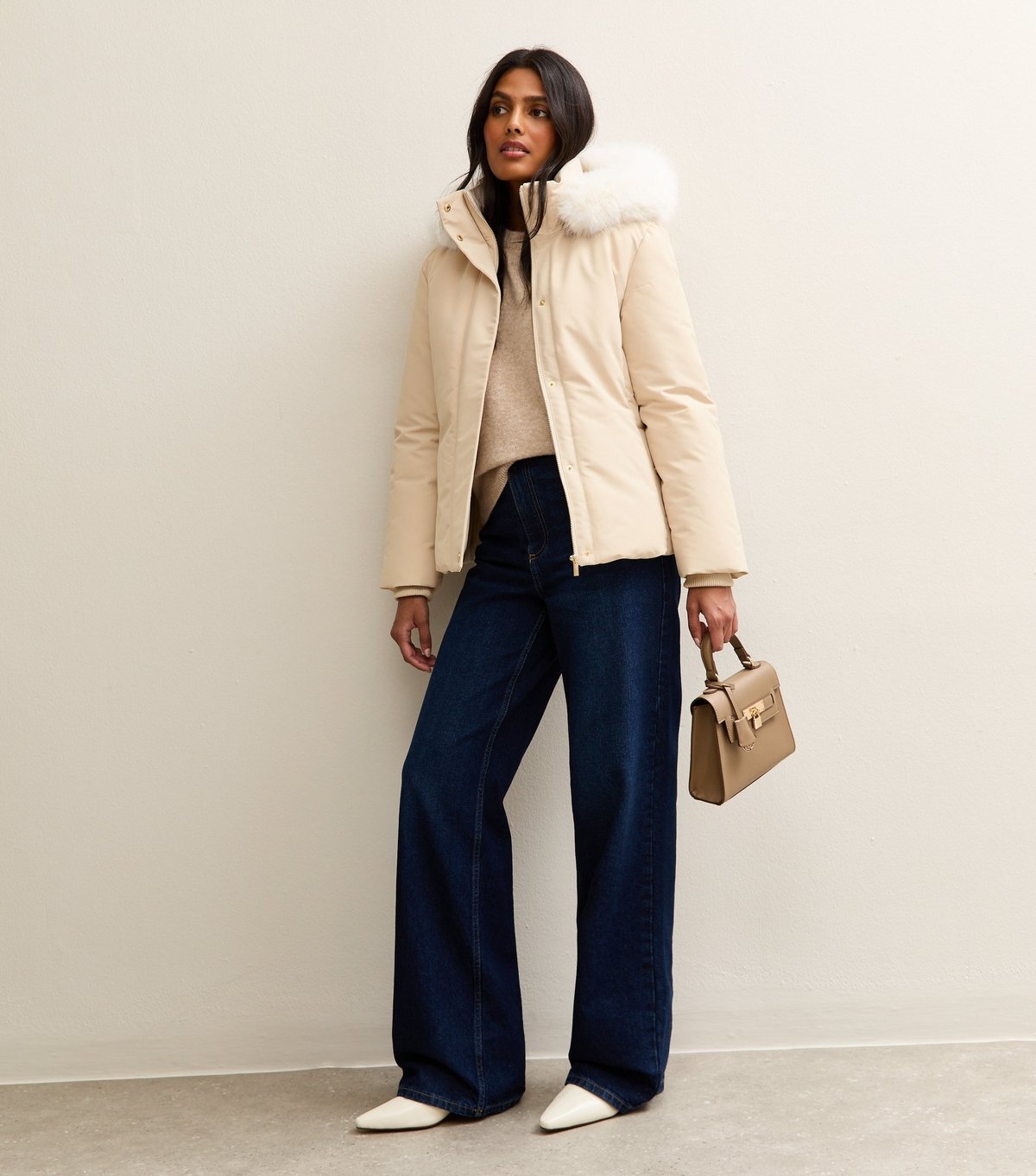 New Look Women's Premium Cream Hooded Puffer Jacket New Look - 3