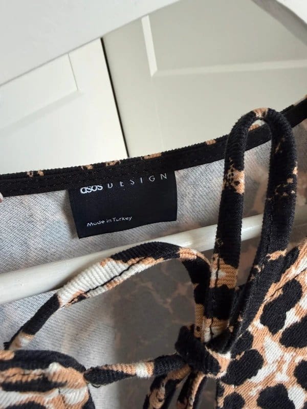 ASOS ASOS Leopard Print Tie Front Vest Size M - 1