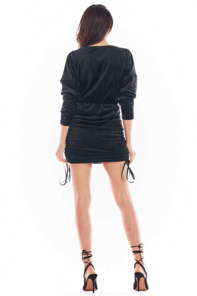 Love Lace Love Lace Women's Adjustable Velour Short Dress with Kimono in Black - 3