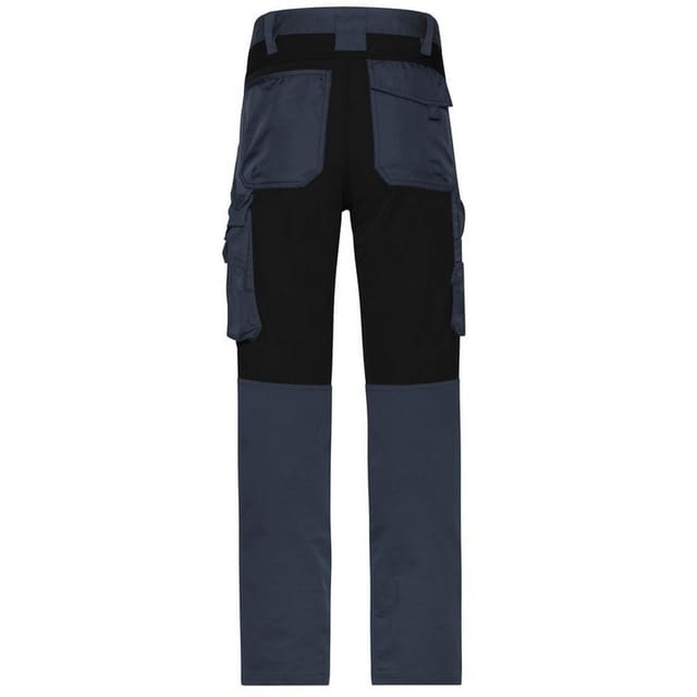 James and Nicholson James and Nicholson Men's Stretch Slim Work Trousers in Mid Grey - 2
