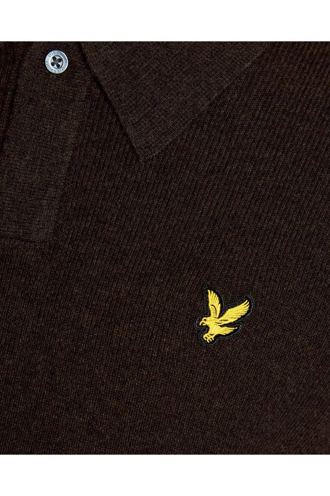 Lyle & Scott Lyle & Scott Men's Lambswool Blend Rugby Jumper Bottle Brown Marl - 4
