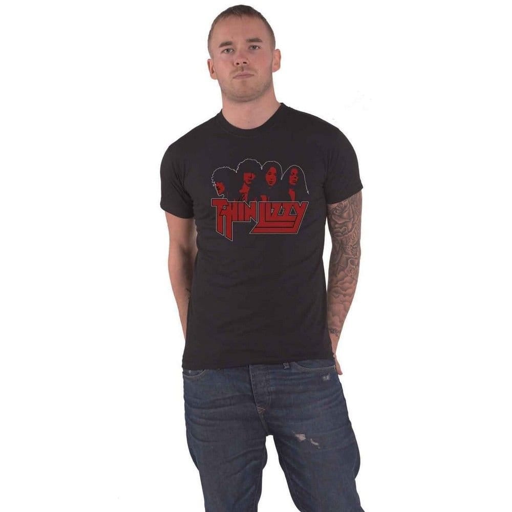 Thin Lizzy Men's Band Cotton Logo T-Shirt in Black