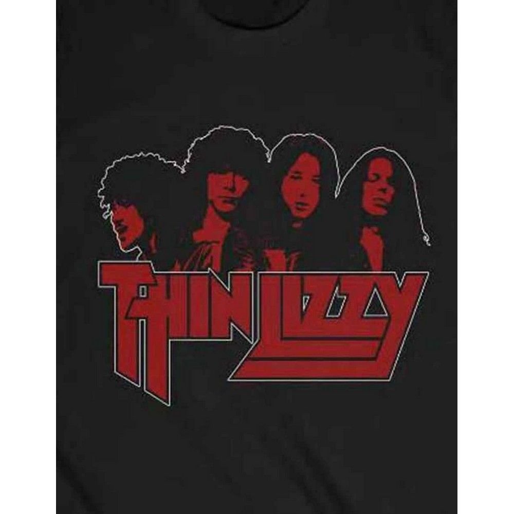 Thin Lizzy Thin Lizzy Men's Band Cotton Logo T-Shirt in Black - 3