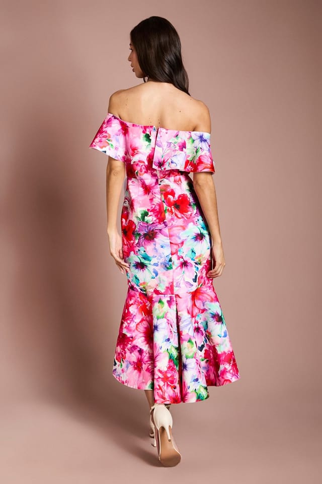 Coast Coast Women's Placement Floral Scuba Dress in Pink - 3