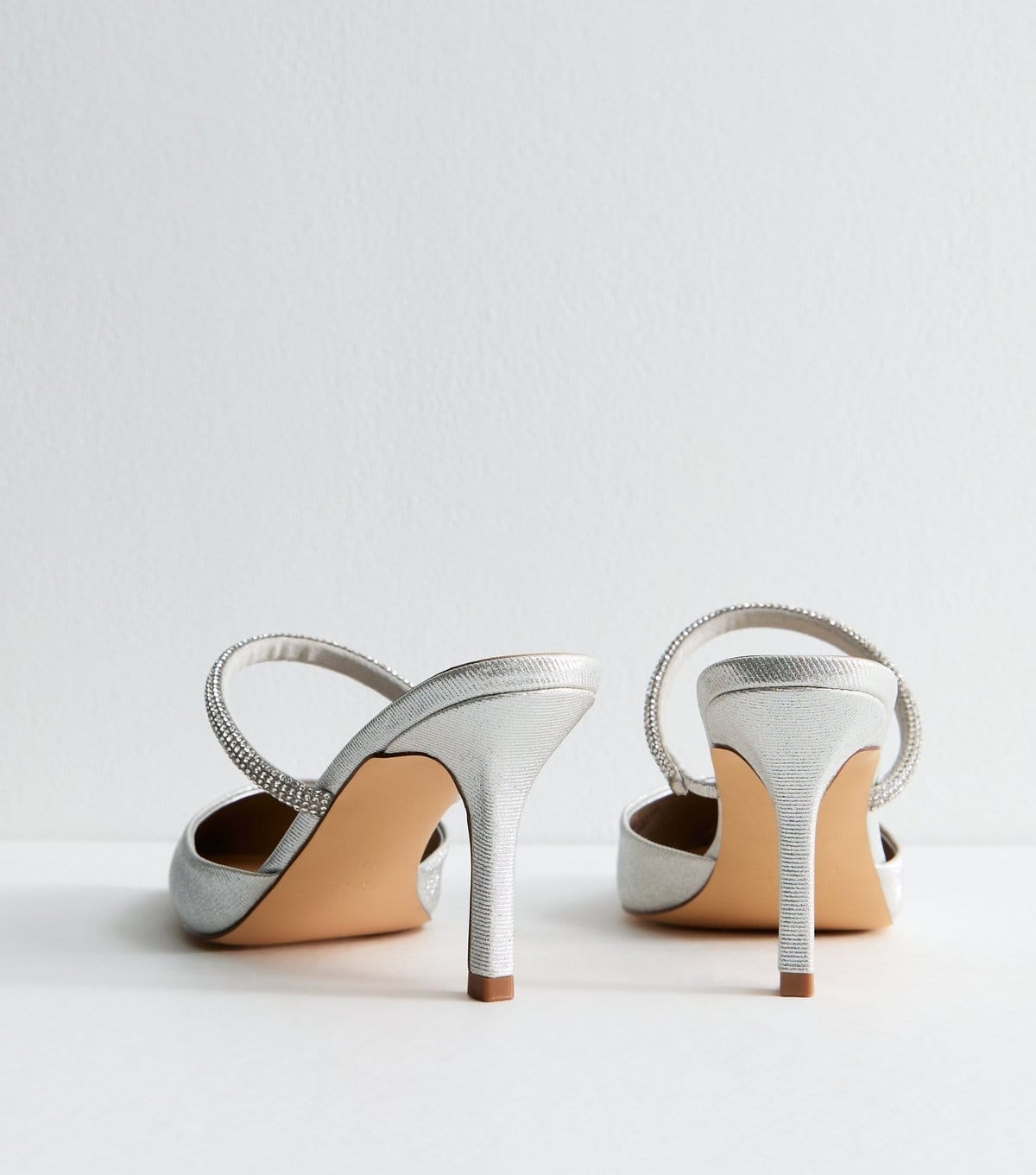 New Look Women's Silver Embellished Strap Court Shoes New Look - 4