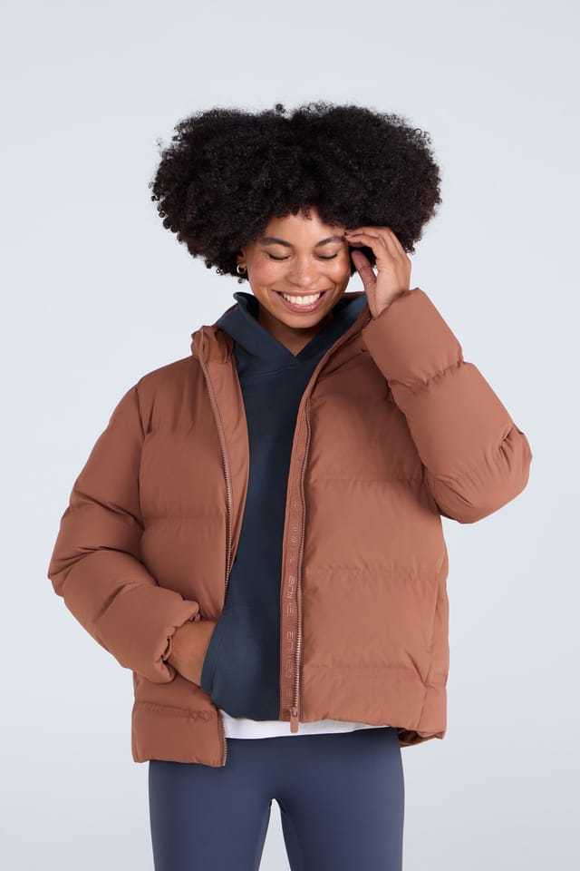 Animal Animal Women's 'Cosi Cloud' Water Resistant Breathable Thermal Tested Down Jacket in Terracotta - 3