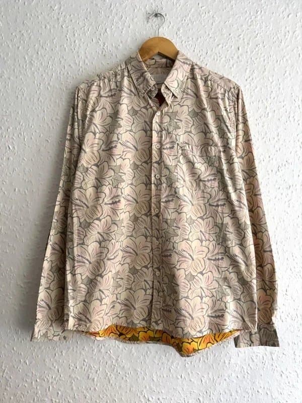 Vanishing elephant Men's Vanishing Elephant Cotton Printed Shirt - Size L