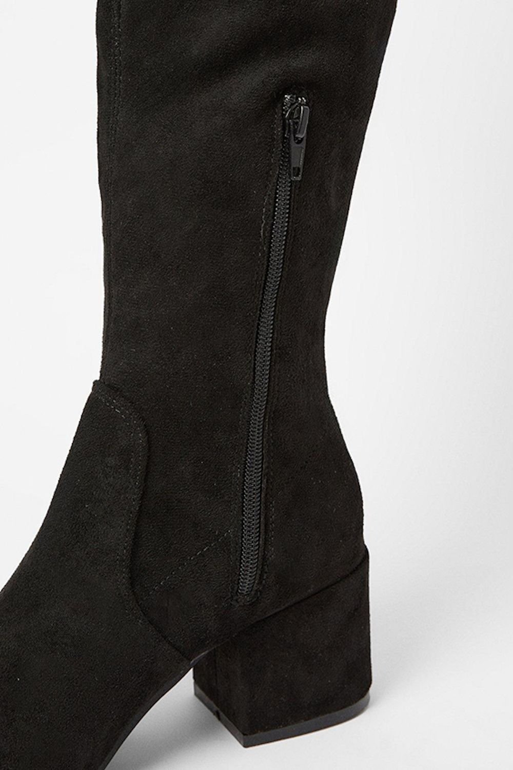 Down To Earth Down To Earth Women's Knee High Block Heel Boots in Black - 4