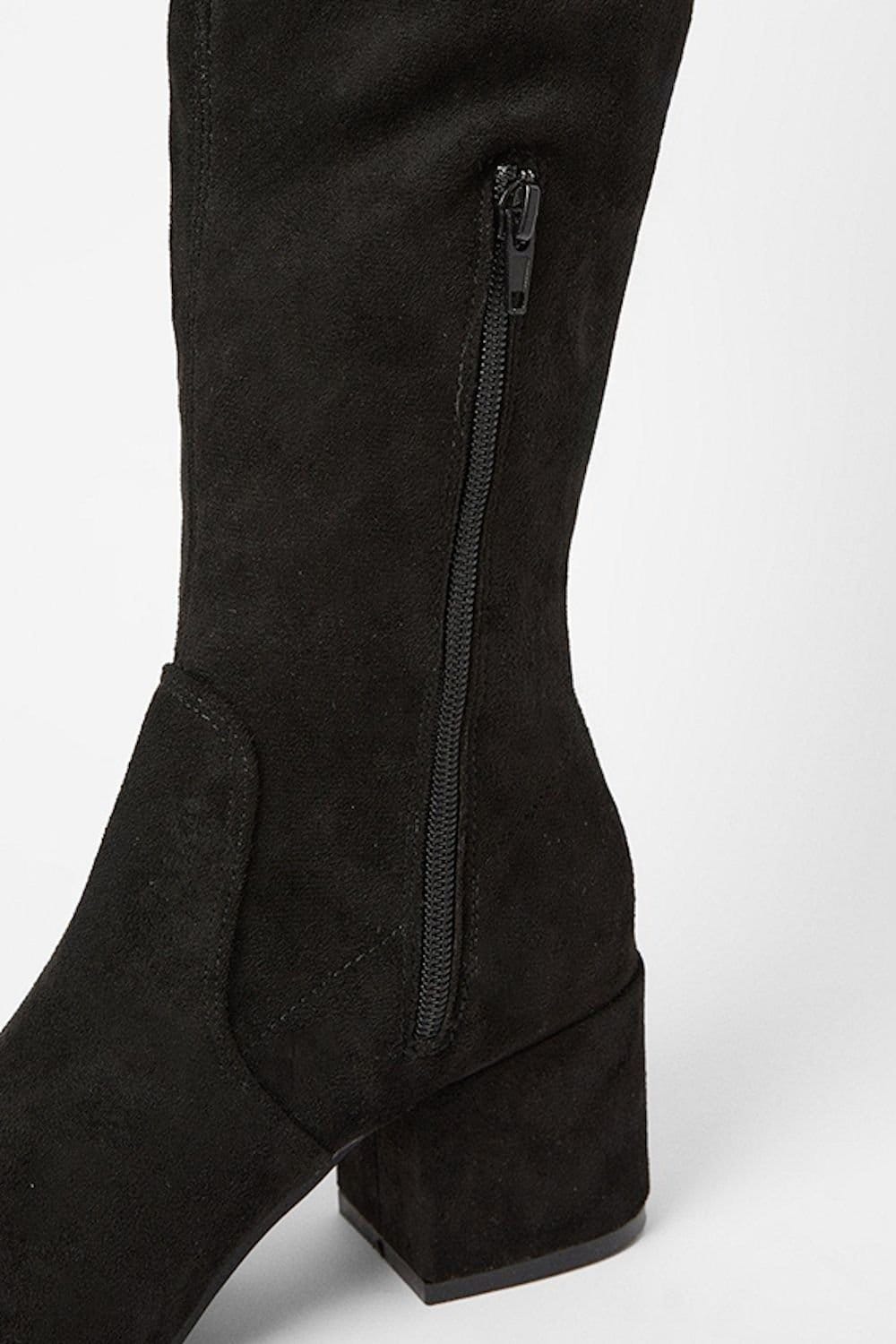 Down To Earth Down To Earth Women's Knee High Block Heel Boots in Black - 4