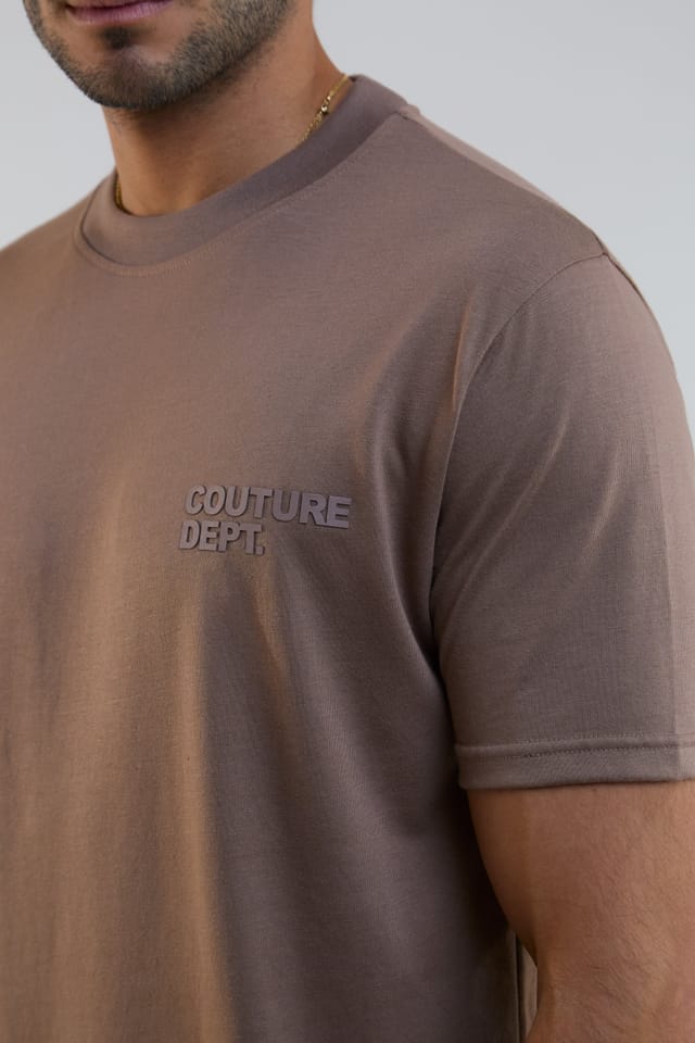 BCouture BCouture Men's Regular Fit Cotton T-Shirt in Brown - 2