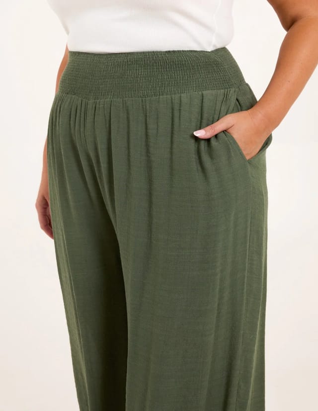 Blue Vanilla Curve Wide Leg Trousers - 3