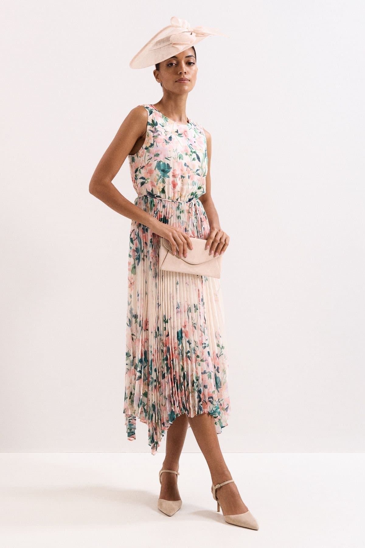 Phase Eight Phase Eight Women's Georgiana Sleeveless Midi Dress in Pale Pink