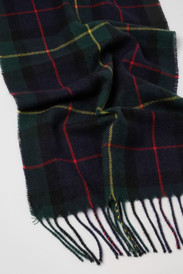 Maine Maine Men's Dark Green Check Scarf - 3