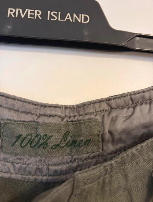 Vintage Dressing Khaki Vintage 100% Linen Low Rise Trousers – Size 12 - very good condition