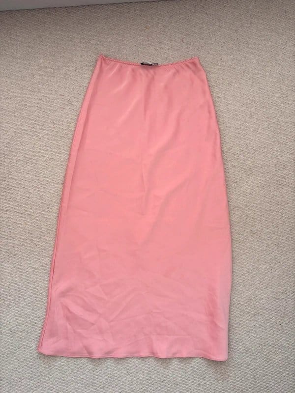 ASOS Pink Satin Midi Skirt