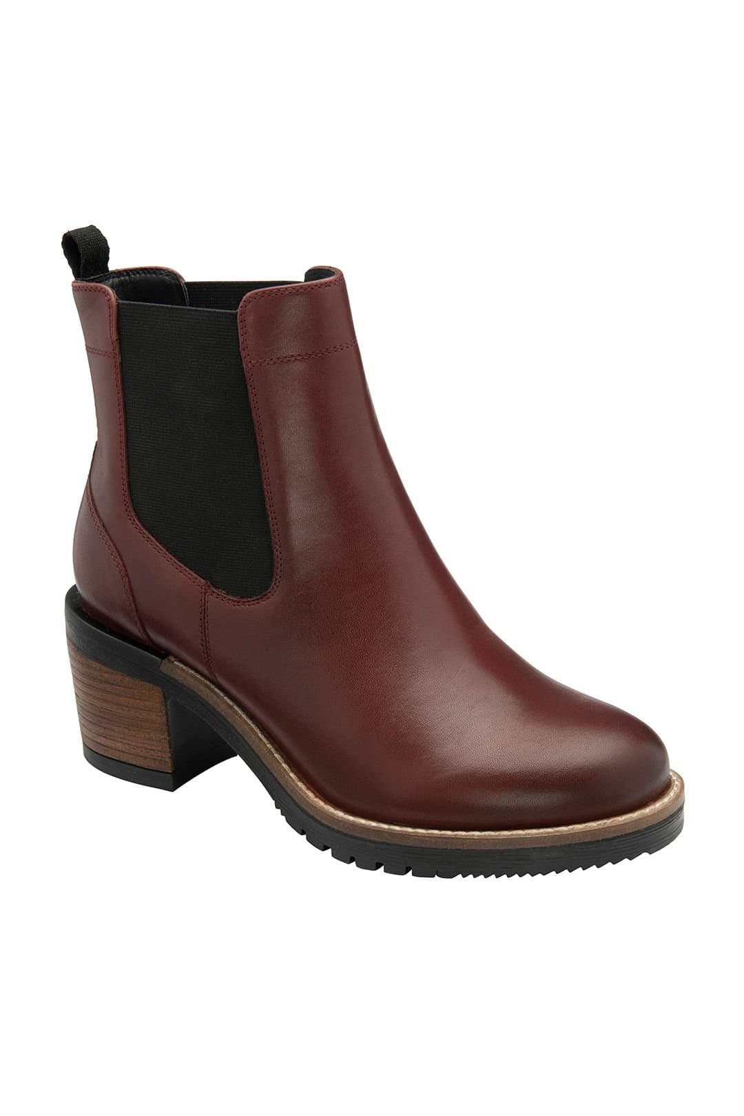 Ravel Ravel Women's Dark Bordo Leather 'Bray' Ankle Boots in Burgundy